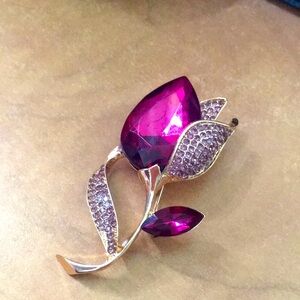 Magenta Flower Broach